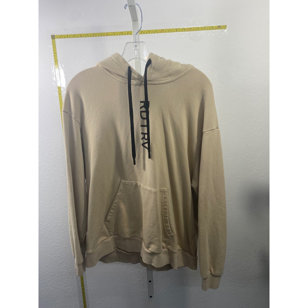 Rad / Rev‎ Tan Pullover Hoodie XL Mens Graphic Sweatshirt Streetwear Sand